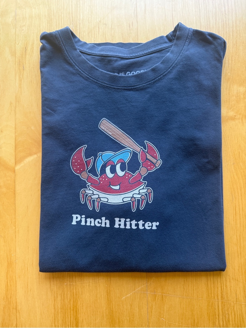 Life is Good Men’s XL Pinch Hitter Crab Baseball Graphic Tee